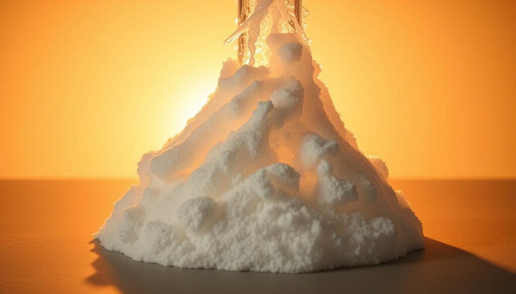 chemical reaction in baking soda volcano
