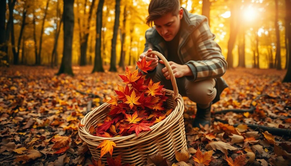 collecting autumn leaves collecting autumn leaves