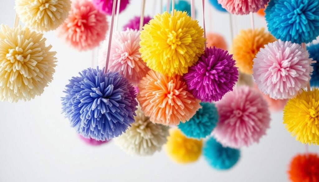 colorful pom-poms colorful pom-poms
