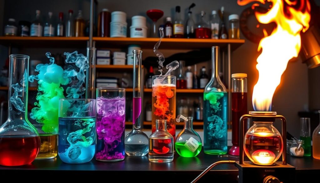 experiments demonstrating chemical reactions