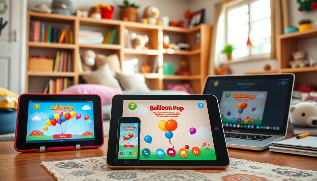 kids' learning app on various devices kids' learning app on various devices